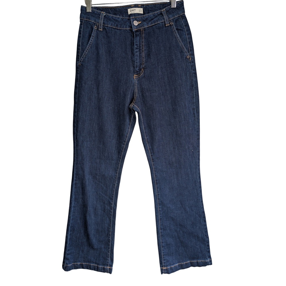 OAT New York High Rise Wide Leg‎ Trouser Jeans Womens 8 29 Dark Wash Stretch